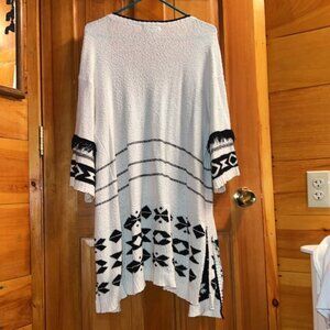 Rachel Zoe Black and White Striped Cardigan Sweater